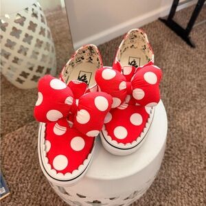 Vans Red & White Polka Dot Slip-On Sneakers with Bow